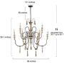 LALUZ A03483 Farmhouse Wood Chandeliers for Dining Rooms 9 Distressed French Country Lighting, D39 xH38