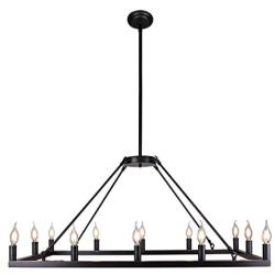 7Pandas 12-Light Kitchen Island Lighting, 40'' Industrial Dining Room Light Fixtures for Farmhouse, Kitchen Island Bar, Living Room, Bronze
