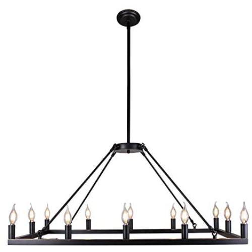 7Pandas 12-Light Kitchen Island Lighting, 40'' Industrial Dining Room Light Fixtures for Farmhouse, Kitchen Island Bar, Living Room, Bronze