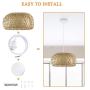 TTAototech Antique Lantern Pendant Lighting, Rattan Single Light Wicker Rattan Lamp Weaving Bamboo Ceiling Light Hanging Ceiling Lamp for Dining Room Living Room Restaurant Garden Cafe