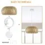 TTAototech Antique Lantern Pendant Lighting, Rattan Single Light Wicker Rattan Lamp Weaving Bamboo Ceiling Light Hanging Ceiling Lamp for Dining Room Living Room Restaurant Garden Cafe