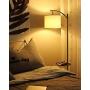 Tomons Floor Lamp, LED Standing Lamps with Remote Control and Adjustable Dimmable Bulb, Tall Industrial Arc Reading Light with Hanging Fabric Lampshade, Removable Shelf for Living Rooms, Bedrooms