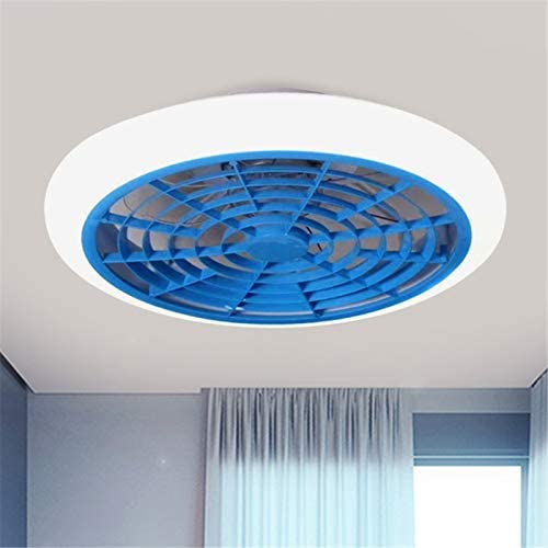 BAYCHEER Doughnut Ceiling Fan Lamp LED Acrylic Semi Flush Mounted Light with Remote Control 3 Light Color Changeable in for Kids Room Bedroom Dining Room Hall Kitchen,Blue