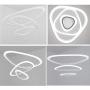 Jaycomey Modern Chandelier LED Pendant Light,72W Contemporary 3 Triangle Ring Chandelier Light Fixture,Chandeliers for Dining Rooms Bedroom Living Room Kitchen Island,Cool White/6000K,Adjustable Sling