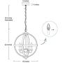 GEPOW Farmhouse Chandeliers for Dining Rooms, 4 Lights Orb Faux Wood Pendant Lighting Fixture for Foyer, Kitchen Island, Bedroom, Living Room D18''