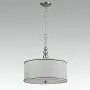 DANXU Modern 3-Light Kitchen Chandeliers Brushed Nickel Drum Shade Gauze Etamine Hanging Pendant Light