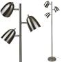 LOFT 3 Light Floor Lamp with Adjustable Reading Lights by Lightaccents - Tree Style Standing Lamp with Adjustable Lights - Floor Standing Pole Light - Living Room Lamp Brushed Nickel Finish