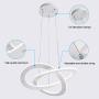 Larootsi Modern LED Pendant Light Irregular Ring Chandeliers 40W Dimmable 4000k with Adjustable Chain for Living Room Dining Room Bedroom Indoor Ceiling Light