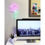 Isaac Jacobs 15'' x 9'' inch LED Neon Pink Rose Flower with Green Stem Wall Sign For Cool Light, Wall Art, Bedroom Decorations, Home Accessories, Party, and Holiday Decor: Powered by USB Wire (ROSE)