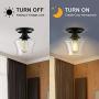 Semi Flush Mount Ceiling Light, Modern Light Fixture Industrial Flush Mount Ceiling Light with Clear Glass for Bedroom Hallway Dining Room Bathroom Passway (Black)