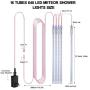 MAOYUE Meteor Shower Lights, 16 Tubes 640 LED Icicle Lights Outdoor Christmas Decorations Lights Waterproof Cascading Lights for Holiday Decorations, Tree, Eaves, Roof, Yard, Garden, Party, Cold White