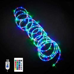 120 LED Rope Lights Bedroom 40ft USB Powered Rope Light, Color Changing Tube Multicolor Rope Fairy Lights with 16 Colors Remote and Clips for Indoor Wedding Valentines Day Outdoor Decorations