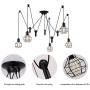 Industrial Pendant Lighting 5 Heads, Adjustable DIY Vintage Style Spider Semi Flush Mount Ceiling Light,Edison Rustic Chandelier,Hanging Lamp Fixture for Dining Room,Kitchen Bedroom,Farmhouse