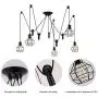 Industrial Pendant Lighting 5 Heads, Adjustable DIY Vintage Style Spider Semi Flush Mount Ceiling Light,Edison Rustic Chandelier,Hanging Lamp Fixture for Dining Room,Kitchen Bedroom,Farmhouse