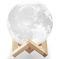 Moon Light, Ehobroc 5.9 Inch 3D Printing Moon Lamp, Glowing Moon Globe Light 3D Moon Lamp Tap Change 3 Colors, Decor Moon Night Light for Bedroom Bedside Children Gifts-New Model