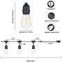 LUKASUMI LED Outdoor String Lights, Patio Lights Hanging Strand for Garden Backyard Porch Lighting with Commercial Grade Waterproof Plastics Edison Vintage Bulbs, Wedding Party Lights