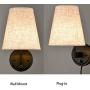 Bedroom Reading Plug-in Wall Lamp Fabric Shade Wall Sconces Light Set of 2