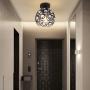 FRIXCHUR Hallway Ceiling Light Mini Crystal Chandelier Semi Flush Mount Ceiling Light Close To Ceiling Lighting Bedroom Kitchen Living Room Modern Pendant Lighting Fixture,E26 Base,Black