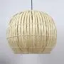 LITFAD Beige Globe Hanging Lamp Pastoral Single Light Rattan Pendant Light Decorative Ceiling Hanging Light for Dining Room Restaurant Hallway Corridor - 16'' (40 cm)