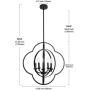 VINLUZ Modern 5-Light Chandeliers Black Dining Room Light Fixtures Hanging Geometric Globe Shape Design Farmhouse Rustic Pendant Lights Orbit Ceiling Light Fixtures for Foyer Kitchen Island Entryway
