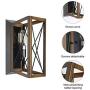 XIPUDA Industrial Wall Sconce Farmhouse Wall Lamp Flush Mount Wall Light Fixture Modern Metal Light for Hallway Foyer Bedroom Dining House(Walnut)