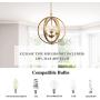 KSANA Gold Orb Chandelier, Modern Globe 3 Light Fixture for Dining & Living Room, Bedroom, Foyer and Kitchen