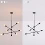 Sputnik Chandelier 6 Lights Modern Black Pendant Light Fixture Industrial Vintage Dining Room Kitchen Island Bedroom Lighting