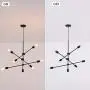 Sputnik Chandelier 6 Lights Modern Black Pendant Light Fixture Industrial Vintage Dining Room Kitchen Island Bedroom Lighting