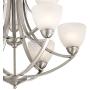 Milbury Satin Nickel Chandelier 30'' Wide Modern White Alabaster Glass 2 Tier 9-Light Fixture for Dining Room House Foyer Kitchen Island Entryway Bedroom Living Room - Possini Euro Design