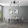 KOSTOMO 8-Light Sputnik Chandelier Black Ceiling Light Rustic Flush Mount Kitchen Lighting Modern Lamp Fixtures for Bathroom Dining Room Bedroom Hallway （8C Lights-Black）