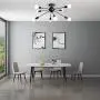 KOSTOMO 8-Light Sputnik Chandelier Black Ceiling Light Rustic Flush Mount Kitchen Lighting Modern Lamp Fixtures for Bathroom Dining Room Bedroom Hallway （8C Lights-Black）