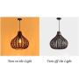 Modern Weave Wicker Hanging Lamp -KWOKING Lighting 1 Light Indoor Lighting Fixture Gourd Rattan Pendant Chandelier Natural Woven Light for Hallway Dining Room - 14''Width
