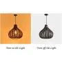 KWOKING Lighting Modern Weave Wicker Hanging Lamp 1 Light Indoor Lighting Fixture Gourd Rattan Pendant Chandelier Natural Woven Light Fixture for Hallway Dining Room - 23.5''