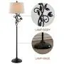 Maxax Traditional Floor Lamp with Linen Fabric Shade for Living Room and Bedroom, Black