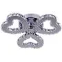Modern Crystal Chandelier LED Ceiling Light 3-Heart Shape Chandelier Lighting Fixture Flush Mount Pendant Light for Bedroom Living Room Hallway Hobby,Warm White