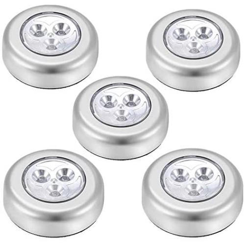 5 Pack LED Closet Light Wireless Touch Lights Tap Light Wireless Stick on Push Touch Lights for Closets, Cabinets, Wardrobe, Counters, Utility Room