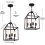 MELUCEE 4-Light Farmhouse Chandelier Foyer Lighting Oil Rubbed Bronze Finish, Bird Cage Lantern Pendant Lights Hallway Light Fixtures Ceiling Entry Chandelier Kitchen Island Lighting