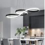 LED Chandelier Dining Room Island Ceiling Pendant Light Dimmable 3000K-6500K Remote Acrylic Half Flush Mount Lighting Fixtures, Modern Designer Height Adjustable Bedroom Living Room Decor Hanging Lamp