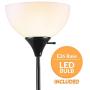 Newhouse Lighting NHFL-CH-BK Charles 71 inch Modern Standing, Torchiere Floor Lamp for Bedrooms, Living Room, Office, Reading, Includes Free LED Light Bulb, Black