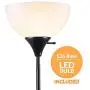 Newhouse Lighting NHFL-CH-BK Charles 71 inch Modern Standing, Torchiere Floor Lamp for Bedrooms, Living Room, Office, Reading, Includes Free LED Light Bulb, Black