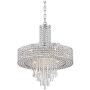 Crystal Cascade Chrome Drum Pendant Chandelier 19 1/2'' Wide Modern Halogen 9-Light Fixture for Dining Room House Foyer Kitchen Island Entryway Bedroom Living Room - Vienna Full Spectrum