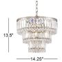 Magnificence Satin Nickel Chandelier 14 1/4'' Wide Three Tier Crystal 7-Light Fixture for Dining Room House Foyer Kitchen Island Entryway Bedroom Living Room - Vienna Full Spectrum