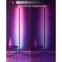 DENGALA Corner Floor Lamp RGB Color Changing Minimalist Corner Lamp 56'' Modern Style Decor Tall Lamp Dimmable LED Floor Lamp with Remote Control for Gaming Room, Living Room, Bed Room 20W - Black