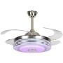 Drum Ceiling Fan, 42 Inch Bluetooth Ceiling Fans with Lights Remote Control, Retractable Chandelier Fan Lighting with Music Speaker Colorful Fixture for Living Room Dining Room Light Fixture with Fan