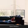Brightech Sparq - Hanging, LED Arc Floor Lamp - Over The Couch, Contemporary Standing Lamp - Modern, Dimmable Light Arching from Behind The Sofa - Living Room & Office Pole Lamp - Black