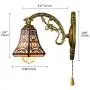 BAYCHEER Tiffany Style Glass Shade Vintage Wall Sconce Lamp Fixture One Light for Kitchen Island Dining Room or Living Room, with Switch