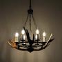 SDlighting Resin Antler Chandelier, 6 Light 30'' Diameter 25.5'' Tall Pendant Light Fixture for Living Room Dining Room Kitchen Island