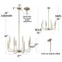 LALUZ Champagne Gold 8-Light High End Modern Chandelier for Dining, Bedroom, Living Room and Kitchen,26.4'' W x 35.4'' H, A03225