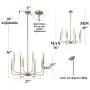 LALUZ Champagne Gold 8-Light High End Modern Chandelier for Dining, Bedroom, Living Room and Kitchen,26.4'' W x 35.4'' H, A03225