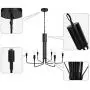 MIPAWS 6-Light Black Farmhouse Chandelier 28 Inch, Industrial Style, Dining Room Hanging Lighting Fixture, Pendant Light for Foyer, Living Room, Kitchen Island, Bedroom